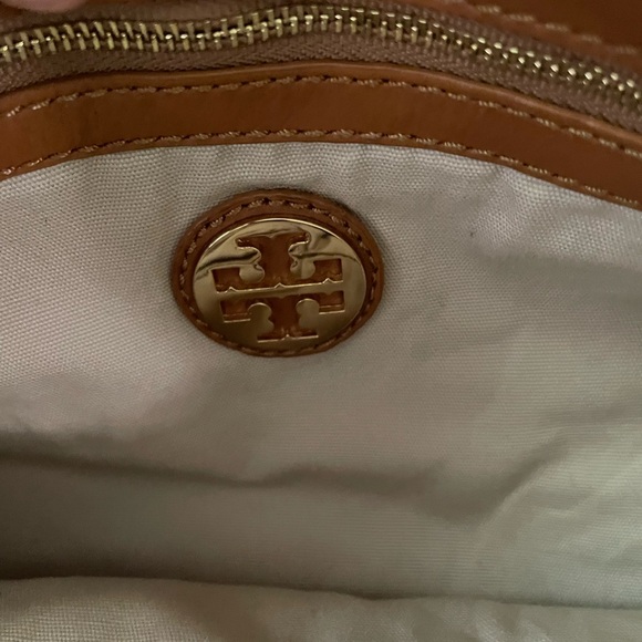 Tory Burch Large Denim and Brown Satchel Removable Crossbody Strap - Picture 8 of 16